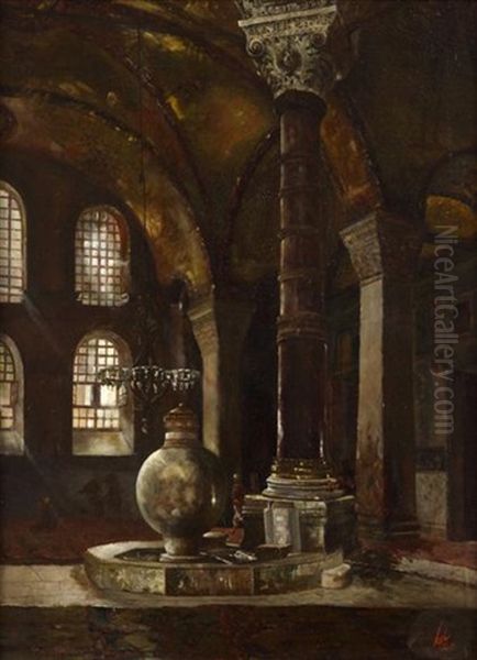 In The Mosque Oil Painting by George Henry Bogert