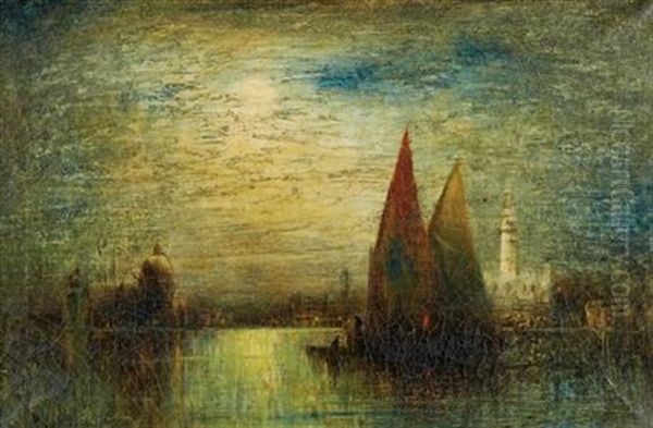 Moonlit View Of Venice Oil Painting by George Henry Bogert