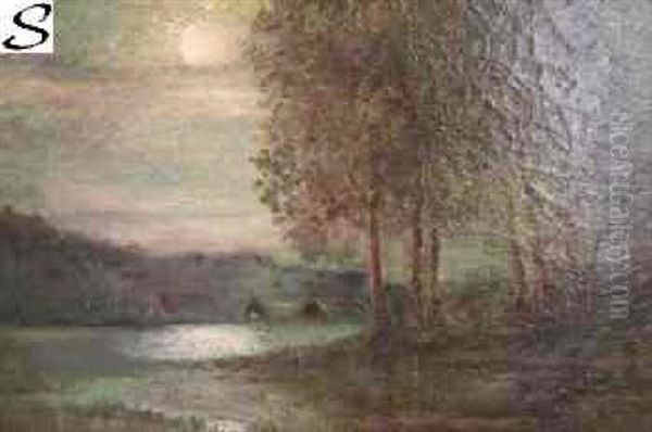 Silvery Moonlight Oil Painting by George Henry Bogert