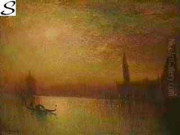 Moonlight In Venice Oil Painting by George Henry Bogert