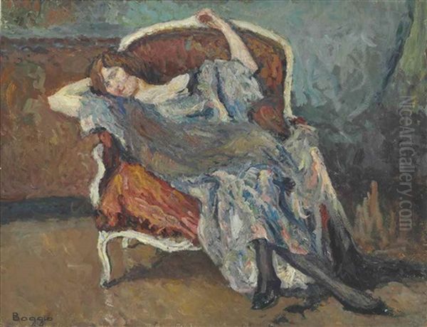 Mujer En Poltrona Oil Painting by Emilio Boggio