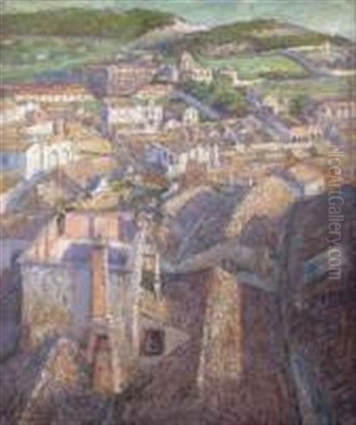 Les Toits De Cagliari Oil Painting by Emilio Boggio