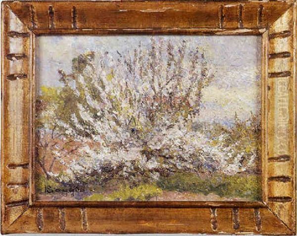 Arbres Et Fleurs Oil Painting by Emilio Boggio