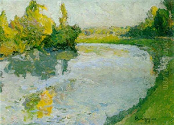 L'oise, Effet D'automne Oil Painting by Emilio Boggio