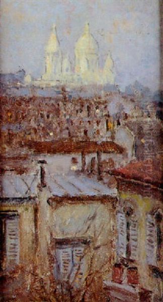 Les Toits De Montmartre Et Le Sacre-coeur Oil Painting by Emilio Boggio