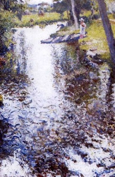 Le Lavoir Du Moulin Oil Painting by Emilio Boggio