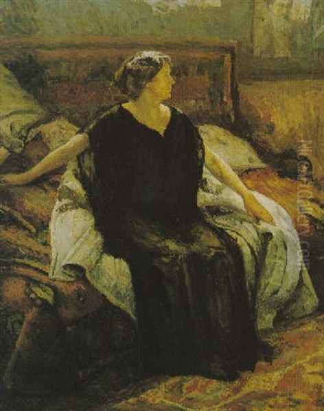 Portrait Of Madame Dupnis Oil Painting by Emilio Boggio