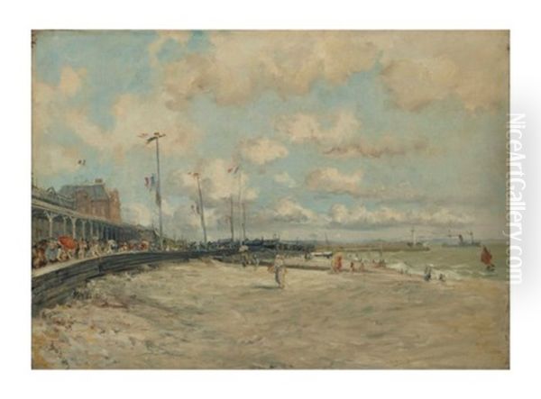 Vue De La Plage De Sainte-adresse Oil Painting by Frank Myers Boggs