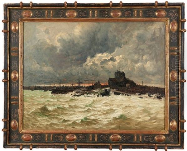 Gros Temps Sur Barfleur Oil Painting by Frank Myers Boggs