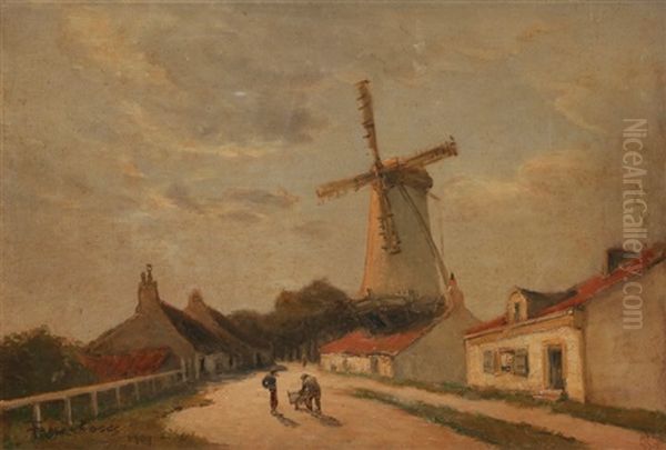 Moulin En Hollande, 1903 Oil Painting by Frank Myers Boggs