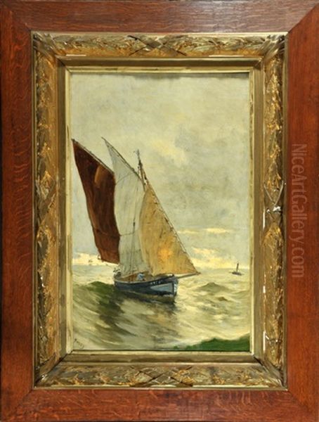 Segelschiff Auf Bewegter See Oil Painting by Frank Myers Boggs