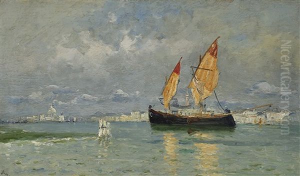 Bateau A Venise Oil Painting by Frank Myers Boggs