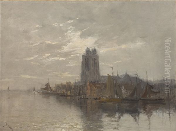 Cathedral, Dordrecht, Netherlands Oil Painting by Frank Myers Boggs