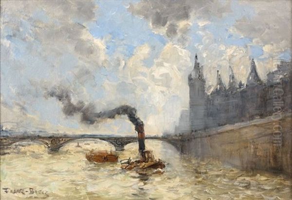 Paris, La Seine Et La Conciergerie Oil Painting by Frank Myers Boggs