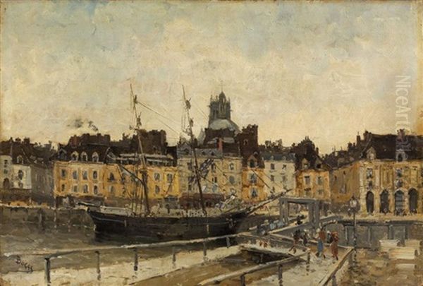 Le Port De Honfleur Oil Painting by Frank Myers Boggs