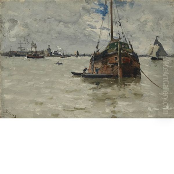 A Grey Day On The Meuse Oil Painting by Frank Myers Boggs