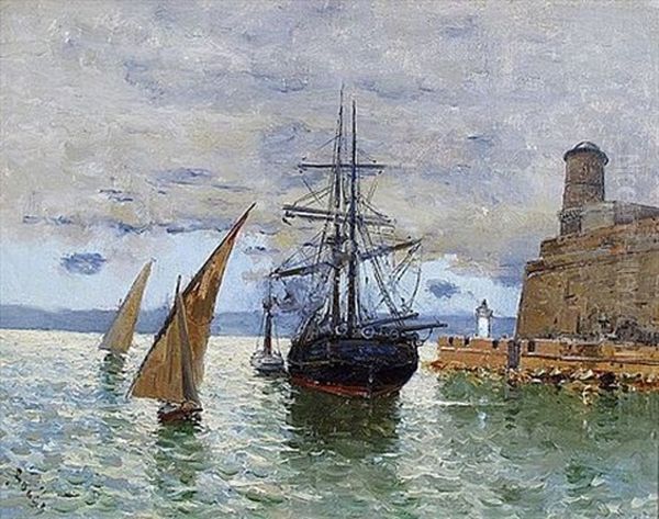 Sortie Du Port Oil Painting by Frank Myers Boggs