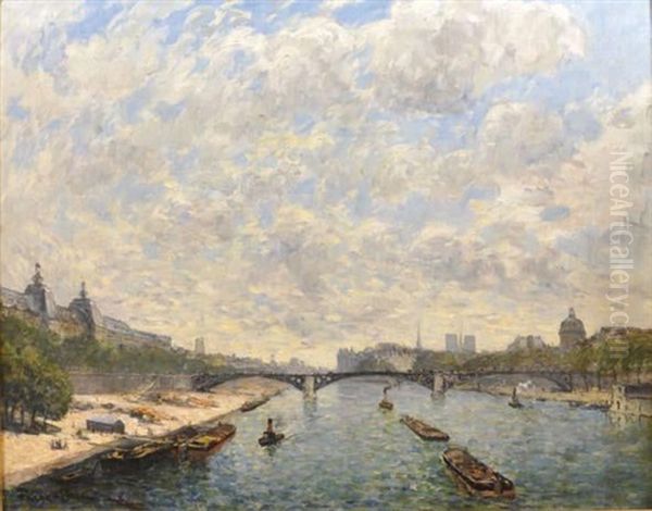 Passerelle Des Arts, Paris Oil Painting by Frank Myers Boggs