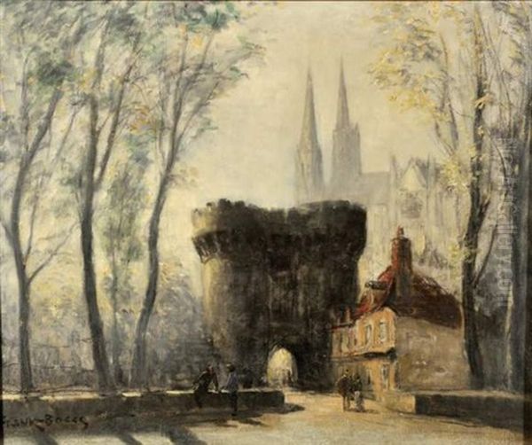 Vue De Chartres Oil Painting by Frank Myers Boggs