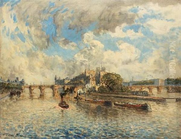 L'ile De La Cite, Paris Oil Painting by Frank Myers Boggs