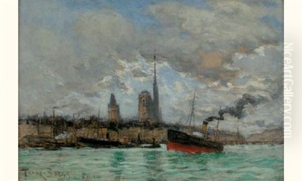 Port De Rouen Oil Painting by Frank Myers Boggs