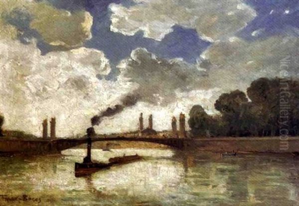 Peniche Sur La Seine Oil Painting by Frank Myers Boggs