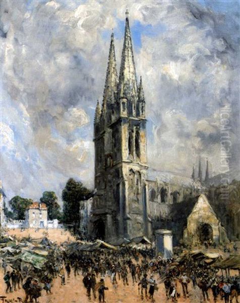 Animation Pres De La Cathedrale Oil Painting by Frank Myers Boggs