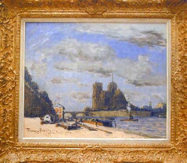 Le Quai De La Tournelle Et Notre Dame De Paris Oil Painting by Frank Myers Boggs