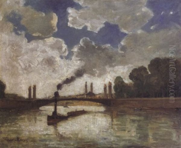 Peniche Sur La Seine Oil Painting by Frank Myers Boggs