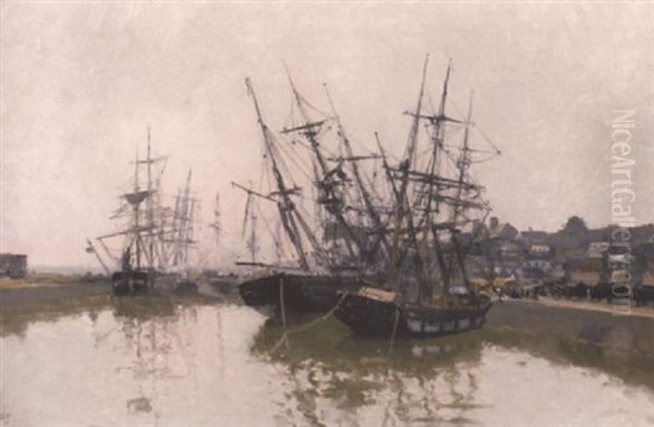 Bassin D'honfleur Oil Painting by Frank Myers Boggs