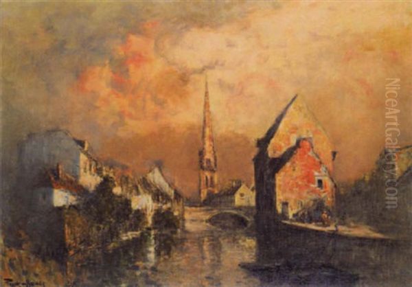 Harfleur Oil Painting by Frank Myers Boggs