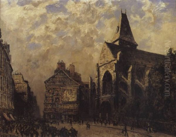 L'eglise Saint Medard Oil Painting by Frank Myers Boggs