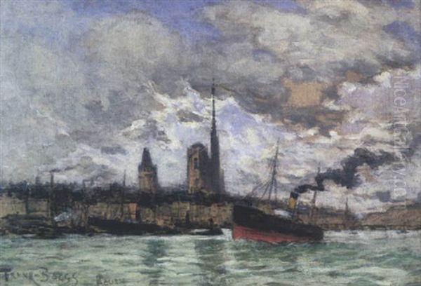 Port De Rouen Oil Painting by Frank Myers Boggs