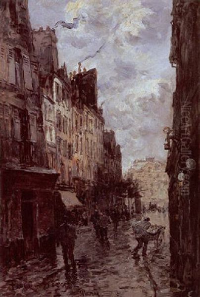 Rue De La Parcheminerie A Paris Oil Painting by Frank Myers Boggs