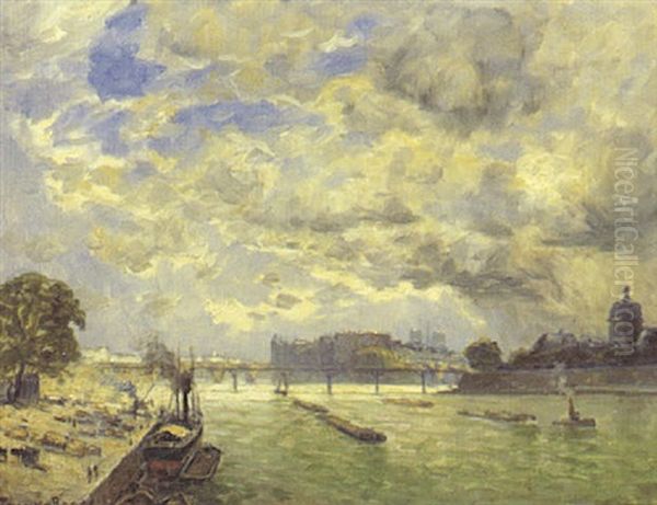 La Seine Au Pont Des Arts Oil Painting by Frank Myers Boggs