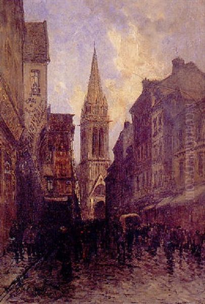 Rue A Caen Oil Painting by Frank Myers Boggs