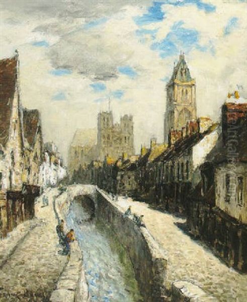 View Of Amiens, Cathedral Oil Painting by Frank Myers Boggs