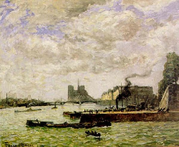 Le Quai Henri Et Notre Dame Oil Painting by Frank Myers Boggs