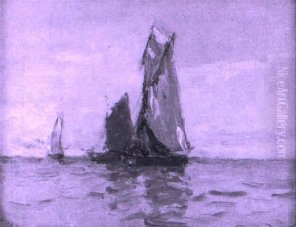 Marine Aux Voiles Brunes Oil Painting by Frank Myers Boggs