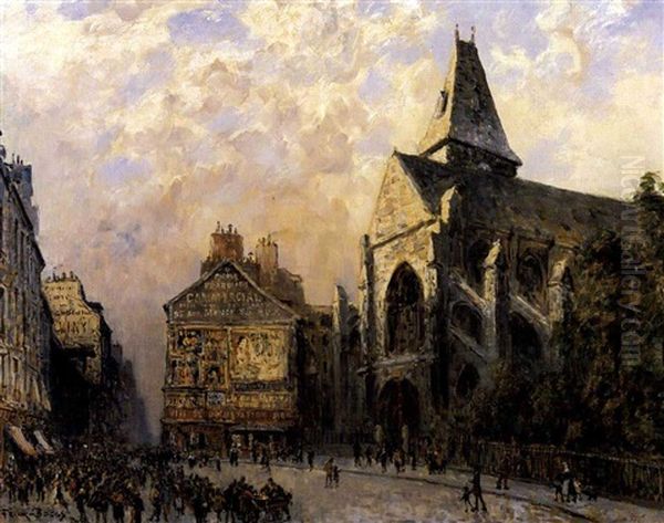 St. Medard, Paris Oil Painting by Frank Myers Boggs