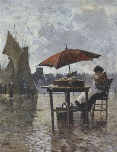 The Flower Seller, Dieppe Oil Painting by Frank Myers Boggs