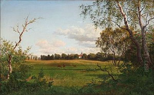 Landscape From Mejlgard In Jutland Oil Painting by Carl Henrik Bogh