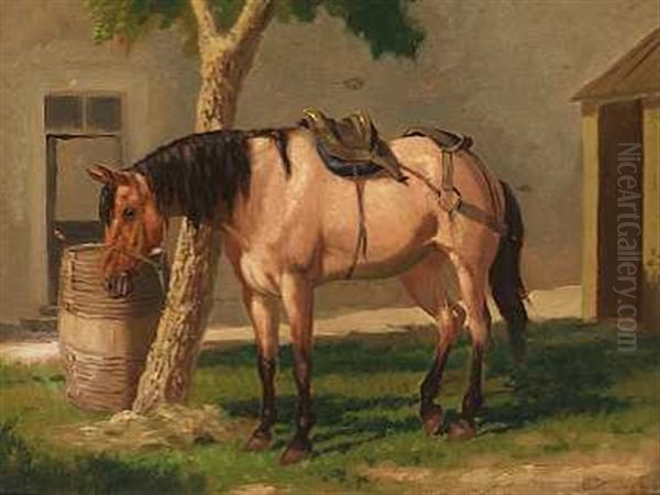 En Hest Oil Painting by Carl Henrik Bogh