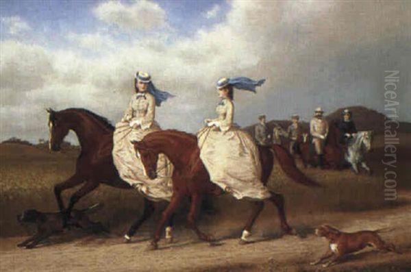 The Riding Party Oil Painting by Carl Henrik Bogh