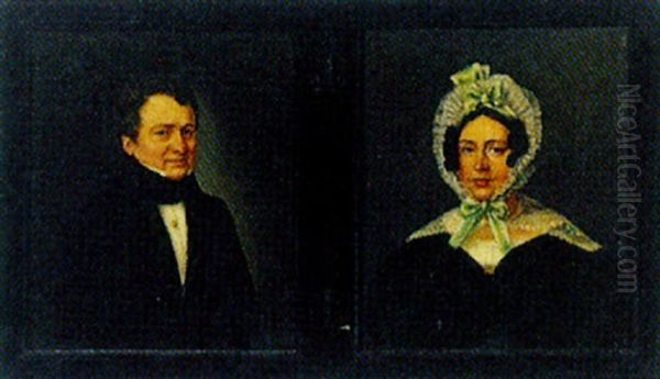 Portraet Af Marius Sabinus Wilhelm Greve Af Sponeck Og Hustru Susanne Christine, Fodt Trojel Oil Painting by Ole Mathiasen Bogh