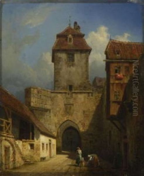 Rothenburg O. D. T. - Kobolzeller Tor Oil Painting by Karl Boegler