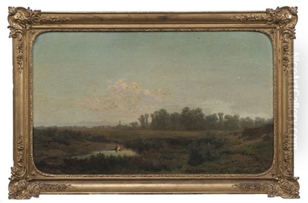 Lavandiere Dans Un Paysage Oil Painting by Giacinto Corsi Di Bognasco