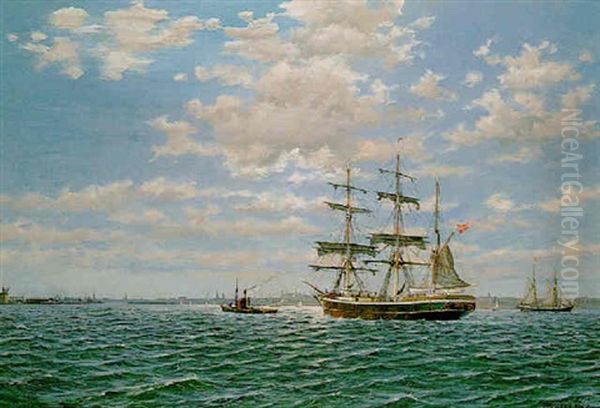 The Entrance To Copenhagen Harbour Oil Painting by Christian Bogo