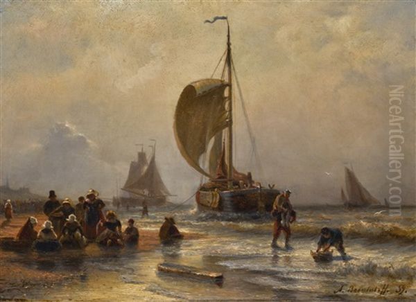 Breton Fishermen Oil Painting by Alexei Bogoliubov