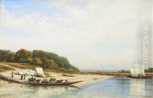 River Sura Oil Painting by Aleksei Petrovich Bogolyubov